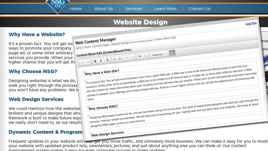 NSG Content Management System | Web Design Ann Arbor
